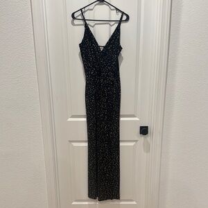 Kaileigh Black and Cream Bodycon Jumpsuit